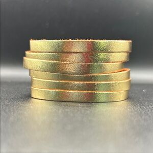 Metallic Gold Leather Bracelet